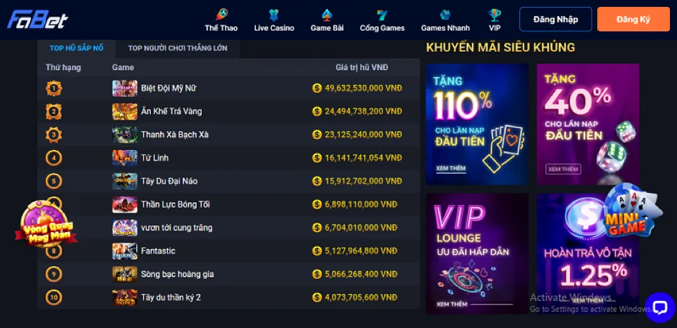 Đa dạng các loại game bắn cá trên mmwin app